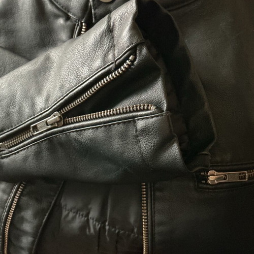 Biker jacket men synthetic leather Mavi like new, size L, black