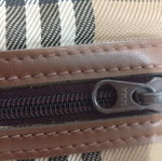 Vintage checked shoulder bag used, brown and beige
