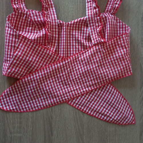 Crop top Tezenis like new, red and white, size M