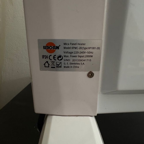 KEROSUN mica heating panel KPMC-20 like new with two heat levels