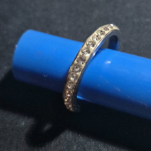 Eternity ring stainless steel with zirconia like new, size 19