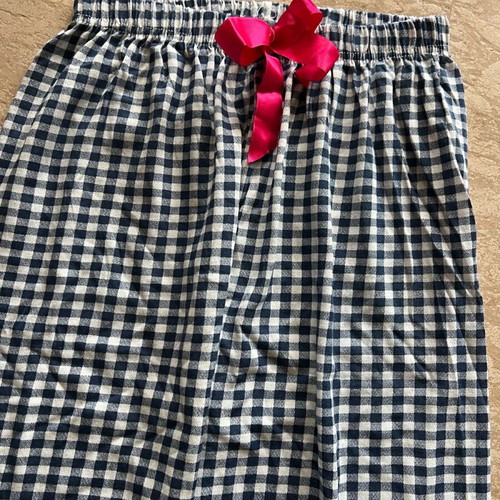 Pajama pants new L checkered white navy blue cotton