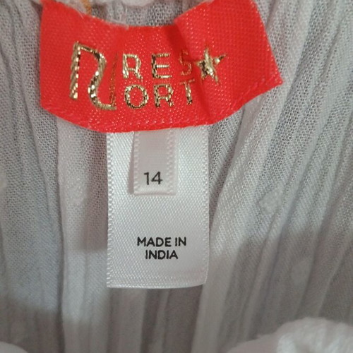 River Island dress like new with built-in shorts, white, size L