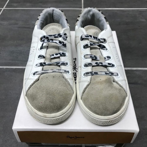 Pepe leather sneakers used, size 31, white