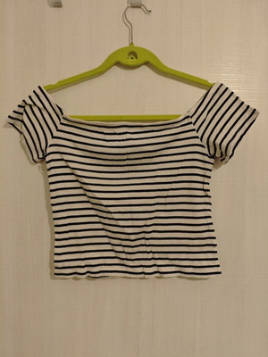 Mango crop top stripes new