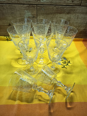 Vintage crystal glasses set of 10 from France, like new