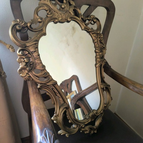 Hanging mirror used with gilded details 75x50 cm