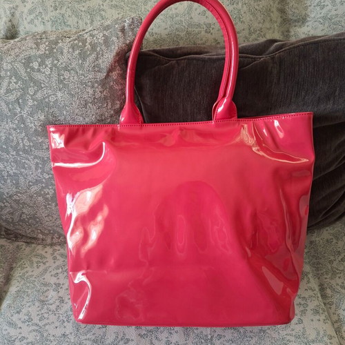 Twinset shoulder bag new, large red and pink with embossed letters