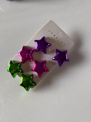 Earrings Asterakia set of 3, colorful and modern