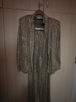 Vassia Kostara Gold Sequin Suit Limited Edition New