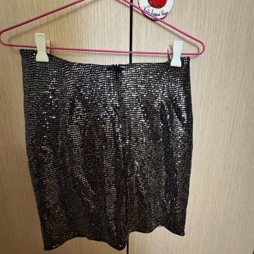 Zara skirt short like new, black with silver metallic details