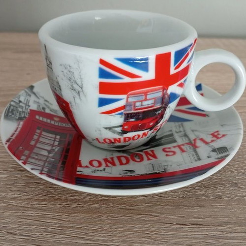London Style Coffee or Greek Cup Set of 4 Like New