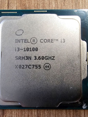 Intel Core i3 10100 CPU used, 4.30GHz, LGA1200 socket