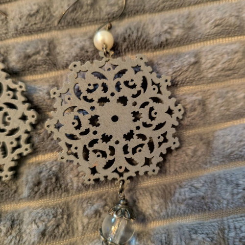 Gray long earrings like new