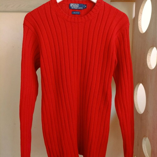 Polo Ralph Lauren men's sweater like new, size M, red, 100% cotton