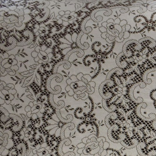 Machine lace tablecloth oval 215x155cm like new, ecru color