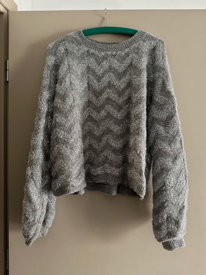 Gigi pullover used, gray with silver stripes, One Size