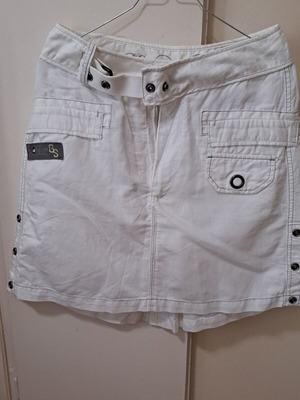 Φούστα G-Star Raw μεταχειρισμένη, άσπρη, μέγεθος M 38 10, ψηλομέση, ασύμμετρη σχεδίαση