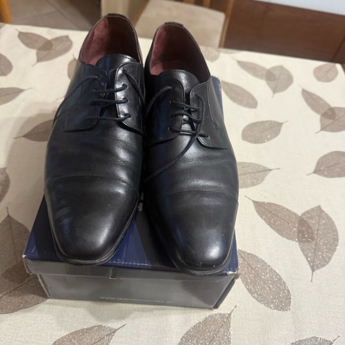 Damiani men's leather shoes used, size 43, black