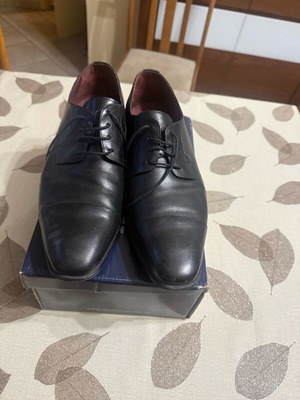 Damiani men's leather shoes used, size 43, black