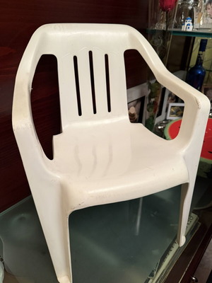 Plastic Kids Chair white used, durable and lightweight