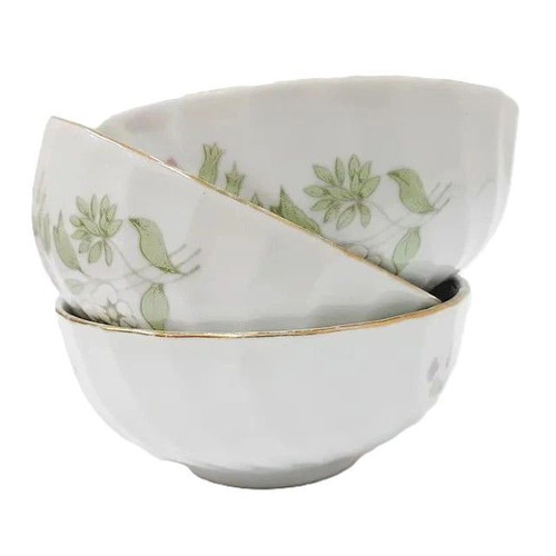 Vintage porcelain bowl set used, pack of 3, 12.5 cm