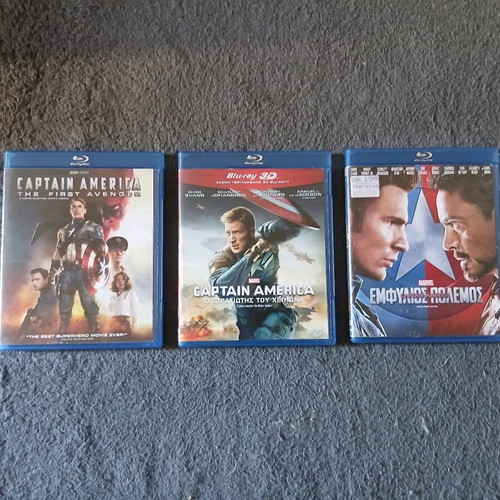 Captain America Trilogy Blu-Ray used with Greek subtitles