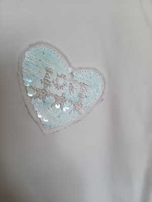 White blouse with color-changing sequins one size like new