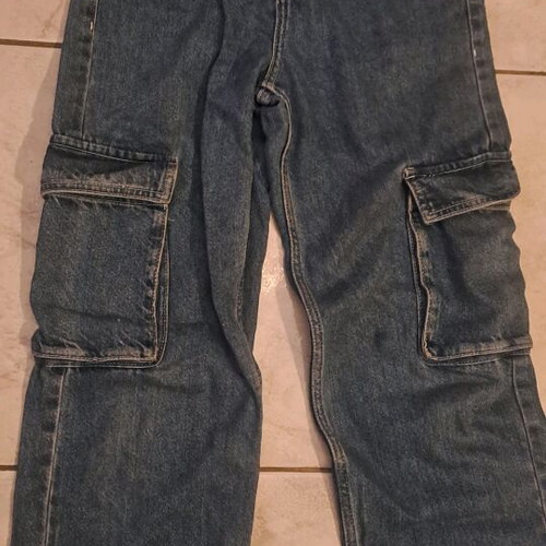 Bershka denim cargo pants like new, blue, size XS