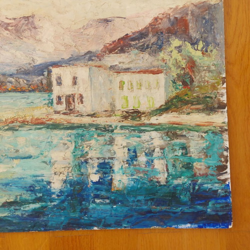 Impressionist oil painting by Voula Dogia used, 1960, Thessaly