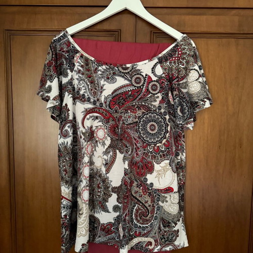 Women's set with wide XXL palazzo pants used, black and red