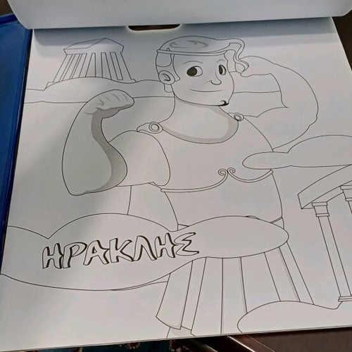 Drawing pad used with designs from Greek mythology