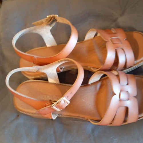 Carolina Santos summer sandals used, genuine leather, size 39, brown