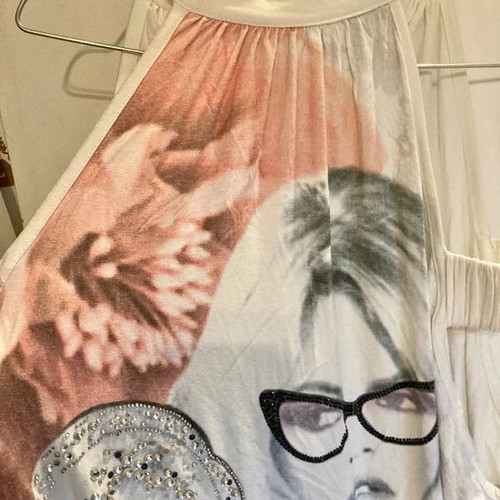 Justor Dress Used White With Graphic Motif