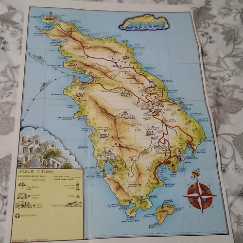 Χάρτης Σίφνου μεταχειρισμένος, συλλεκτικός από τέλη 80s ή αρχές 90s