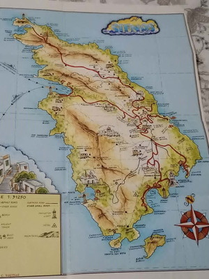 Χάρτης Σίφνου μεταχειρισμένος, συλλεκτικός από τέλη 80s ή αρχές 90s