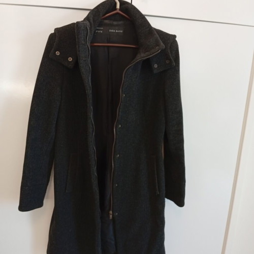Zara women's dark grey wool coat, size M