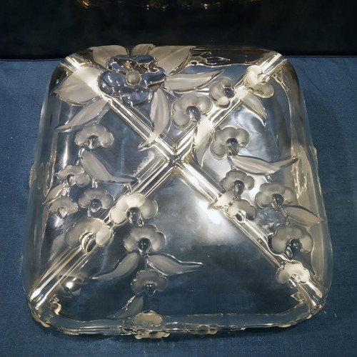Crystal antique square serving platter Walther Glas like new