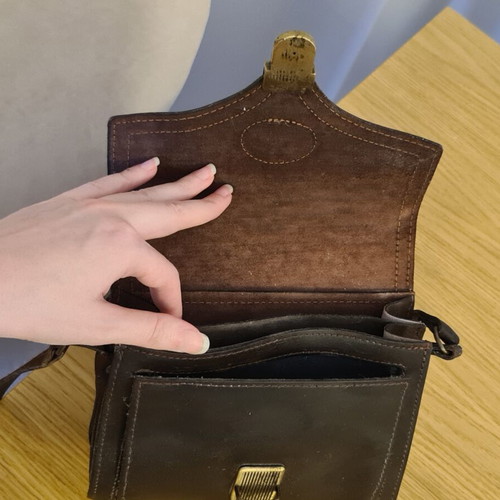 Leather crossbody bag small used, brown