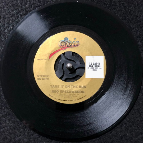 REO Speedwagon Take It On The Run vinyl 7" single used, pop