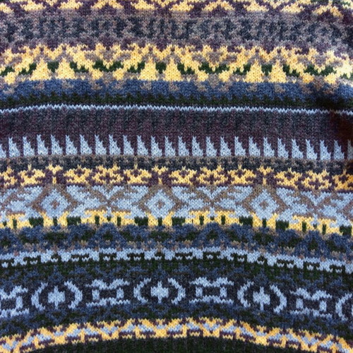 GIPSY Vintage men's jacquard sweater with Scandinavian pattern, size Large