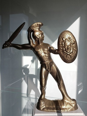 Leonidas Greek Metal Statue with Sword and Medusa Shield New