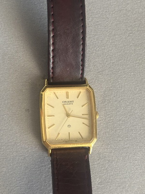 Orient VX vintage 90s men's watch like new, gold plated quartz