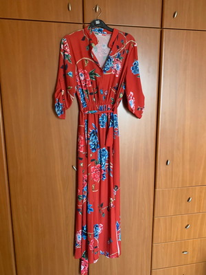 Floral maxi φόρεμα καινούργιο, κόκκινο, μέγεθος S-M