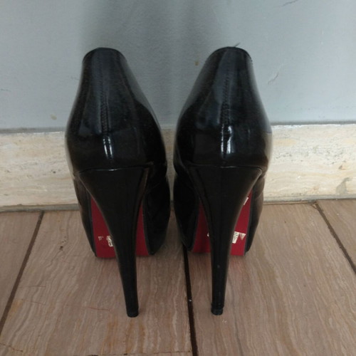 Migato peep toe black pumps like new, 14 cm heel size 39