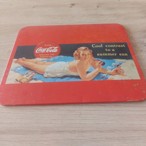 Coca-Cola vintage collectible tin sign used