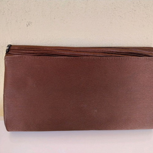 Women's envelope bag used, brown velvet, 23x13 cm