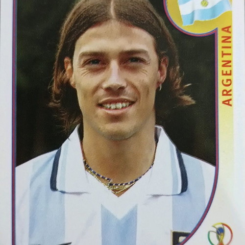 Matias Almeyda collectible stickers used, Panini World Cup 1998 & 2002
