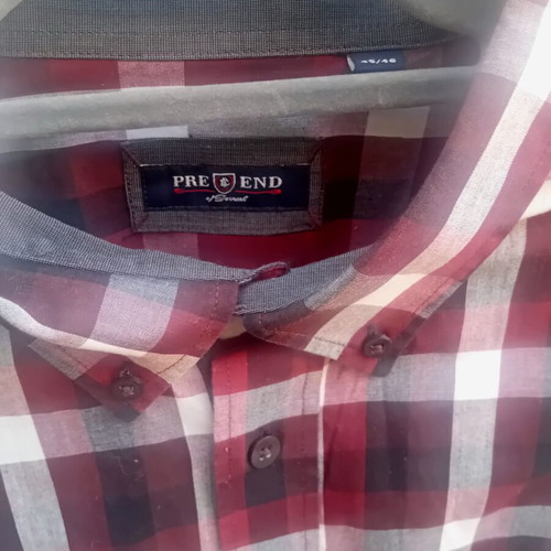 Pre End checked shirt XXL like new, black and red