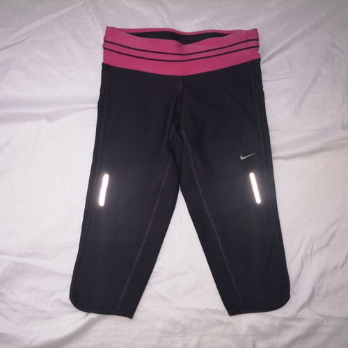 Nike Dri-FIT women's capri leggings XS like new, gray with pink trim